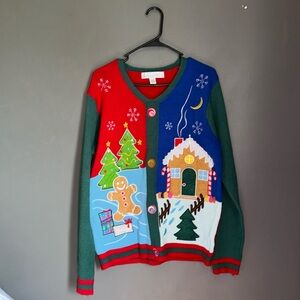 Christmas gingerbread house sweater size medium